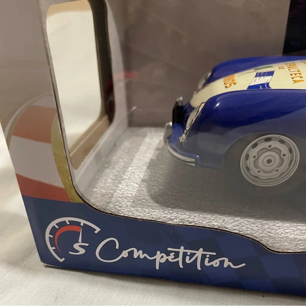 Solid Blue and White Toy Race Car collectible